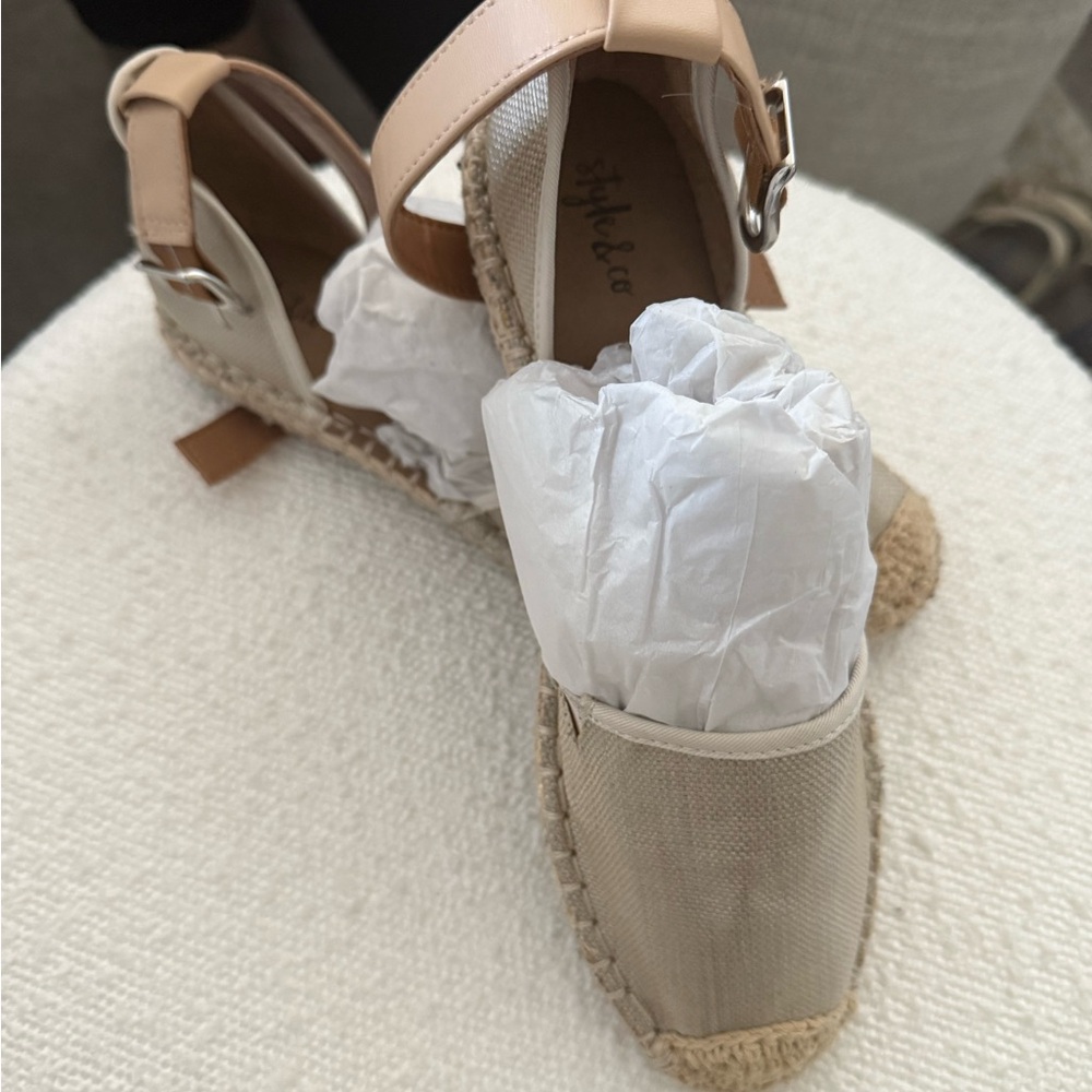 Style & Co. Tan and Cream Espadrilles